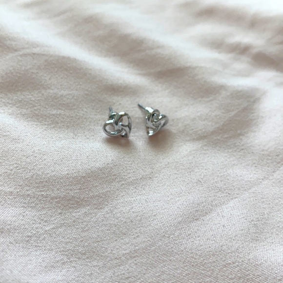 silver heart earrings - Picture 2 of 2